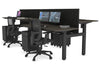 Just Right Height Adjustable 4 Person H-Bench Workstation - Black Frame [1200L x 700W] - Thumbnail 79 