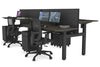Just Right Height Adjustable 4 Person H-Bench Workstation - Black Frame [1200L x 700W] - Thumbnail 91 