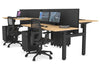 Just Right Height Adjustable 4 Person H-Bench Workstation - Black Frame [1200L x 700W] - Thumbnail 46 