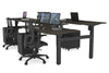 Just Right Height Adjustable 4 Person H-Bench Workstation - Black Frame [1200L x 800W] - Thumbnail 121 