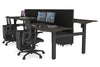 Just Right Height Adjustable 4 Person H-Bench Workstation - Black Frame [1200L x 800W] - Thumbnail 78 