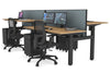 Just Right Height Adjustable 4 Person H-Bench Workstation - Black Frame [1600L x 700W] - Thumbnail 67 