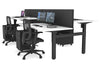 Just Right Height Adjustable 4 Person H-Bench Workstation - Black Frame [1600L x 800W] - Thumbnail 26 