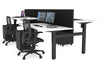 Just Right Height Adjustable 4 Person H-Bench Workstation - Black Frame [1600L x 800W] - Thumbnail 13 