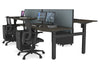 Just Right Height Adjustable 4 Person H-Bench Workstation - Black Frame [1600L x 800W] - Thumbnail 131 