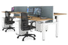 Just Right Height Adjustable 4 Person H-Bench Workstation - White Frame [1200L x 700W] - Thumbnail 117 