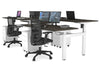 Just Right Height Adjustable 4 Person H-Bench Workstation - White Frame [1200L x 700W] - Thumbnail 77 