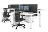 Just Right Height Adjustable 4 Person H-Bench Workstation - White Frame [1200L x 700W] - Thumbnail 25 