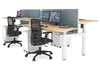 Just Right Height Adjustable 4 Person H-Bench Workstation - White Frame [1200L x 700W] - Thumbnail 103 