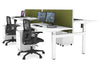 Just Right Height Adjustable 4 Person H-Bench Workstation - White Frame [1200L x 800W] - Thumbnail 18 