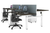 Just Right Height Adjustable 4 Person H-Bench Workstation - White Frame [1200L x 800W] - Thumbnail 88 