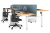 Just Right Height Adjustable 4 Person H-Bench Workstation - White Frame [1200L x 800W] - Thumbnail 30 