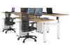 Just Right Height Adjustable 4 Person H-Bench Workstation - White Frame [1600L x 700W] - Thumbnail 54 