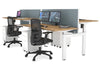 Just Right Height Adjustable 4 Person H-Bench Workstation - White Frame [1600L x 700W] - Thumbnail 116 