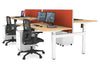 Just Right Height Adjustable 4 Person H-Bench Workstation - White Frame [1600L x 800W] - Thumbnail 94 
