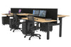 Just Right Height Adjustable 6 Person H-Bench Workstation - Black Frame [1200L x 700W] - Thumbnail 36 