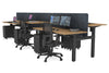 Just Right Height Adjustable 6 Person H-Bench Workstation - Black Frame [1200L x 700W] - Thumbnail 52 