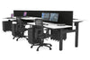 Just Right Height Adjustable 6 Person H-Bench Workstation - Black Frame [1200L x 700W] - Thumbnail 14 