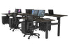 Just Right Height Adjustable 6 Person H-Bench Workstation - Black Frame [1200L x 700W] - Thumbnail 78 