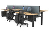 Just Right Height Adjustable 6 Person H-Bench Workstation - Black Frame [1200L x 700W] - Thumbnail 103 