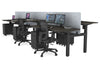 Just Right Height Adjustable 6 Person H-Bench Workstation - Black Frame [1200L x 700W] - Thumbnail 72 