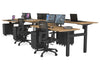 Just Right Height Adjustable 6 Person H-Bench Workstation - Black Frame [1200L x 700W] - Thumbnail 55 