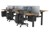Just Right Height Adjustable 6 Person H-Bench Workstation - Black Frame [1200L x 700W] - Thumbnail 50 