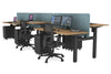 Just Right Height Adjustable 6 Person H-Bench Workstation - Black Frame [1200L x 700W] - Thumbnail 53 