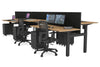 Just Right Height Adjustable 6 Person H-Bench Workstation - Black Frame [1200L x 700W] - Thumbnail 57 