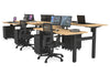 Just Right Height Adjustable 6 Person H-Bench Workstation - Black Frame [1200L x 700W] - Thumbnail 33 