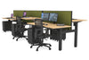 Just Right Height Adjustable 6 Person H-Bench Workstation - Black Frame [1200L x 700W] - Thumbnail 100 