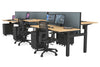 Just Right Height Adjustable 6 Person H-Bench Workstation - Black Frame [1200L x 700W] - Thumbnail 46 