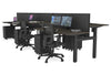 Just Right Height Adjustable 6 Person H-Bench Workstation - Black Frame [1200L x 700W] - Thumbnail 91 
