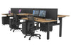 Just Right Height Adjustable 6 Person H-Bench Workstation - Black Frame [1200L x 700W] - Thumbnail 70 