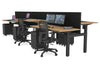 Just Right Height Adjustable 6 Person H-Bench Workstation - Black Frame [1200L x 700W] - Thumbnail 58 