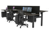 Just Right Height Adjustable 6 Person H-Bench Workstation - Black Frame [1200L x 700W] - Thumbnail 79 