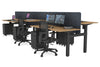 Just Right Height Adjustable 6 Person H-Bench Workstation - Black Frame [1200L x 700W] - Thumbnail 51 