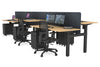 Just Right Height Adjustable 6 Person H-Bench Workstation - Black Frame [1200L x 700W] - Thumbnail 29 