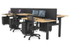 Just Right Height Adjustable 6 Person H-Bench Workstation - Black Frame [1200L x 700W] - Thumbnail 47 