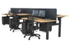 Just Right Height Adjustable 6 Person H-Bench Workstation - Black Frame [1200L x 700W] - Thumbnail 30 