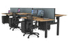 Just Right Height Adjustable 6 Person H-Bench Workstation - Black Frame [1200L x 700W] - Thumbnail 117 