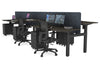 Just Right Height Adjustable 6 Person H-Bench Workstation - Black Frame [1200L x 700W] - Thumbnail 73 