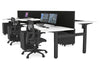 Just Right Height Adjustable 6 Person H-Bench Workstation - Black Frame [1200L x 800W with Cable Scallop] - Thumbnail 13 