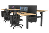 Just Right Height Adjustable 6 Person H-Bench Workstation - Black Frame [1200L x 800W with Cable Scallop] - Thumbnail 106 