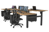 Just Right Height Adjustable 6 Person H-Bench Workstation - Black Frame [1200L x 800W with Cable Scallop] - Thumbnail 55 