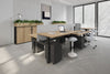 Just Right Height Adjustable 6 Person H-Bench Workstation - Black Frame [1200L x 800W with Cable Scallop] - Thumbnail 2 