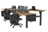 Just Right Height Adjustable 6 Person H-Bench Workstation - Black Frame [1200L x 800W with Cable Scallop] - Thumbnail 108 