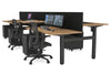 Just Right Height Adjustable 6 Person H-Bench Workstation - Black Frame [1200L x 800W with Cable Scallop] - Thumbnail 57 