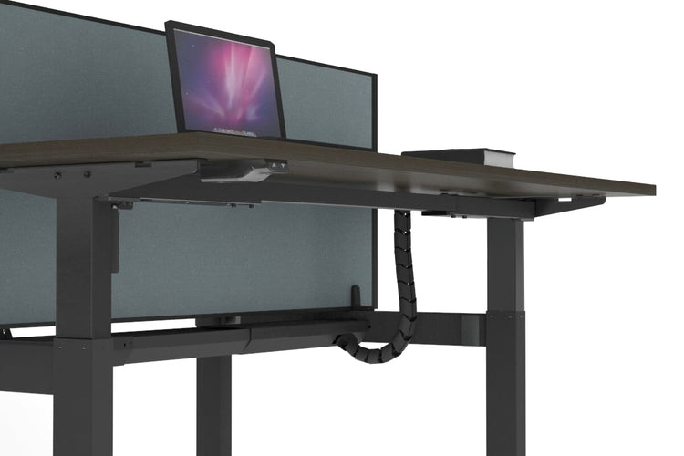 Just Right Height Adjustable 6 Person H-Bench Workstation - Black Frame [1400L x 700W] Jasonl 