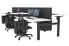 Just Right Height Adjustable 6 Person H-Bench Workstation - Black Frame [1600L x 800W with Cable Scallop] - Thumbnail 25 